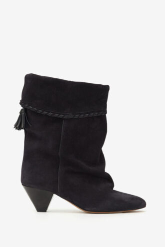 Dalby Drapierte Wildleder-Stiefel aus Kalbsleder