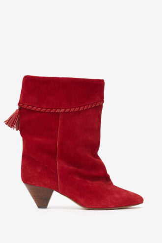 Dalby Drapierte Wildleder-Stiefel aus Kalbsleder