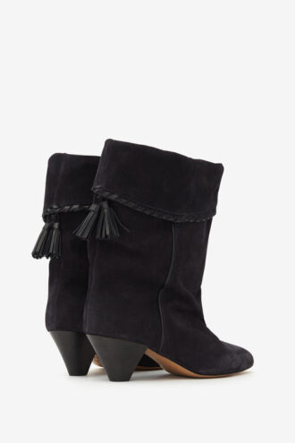 Dalby Drapierte Wildleder-Stiefel aus Kalbsleder