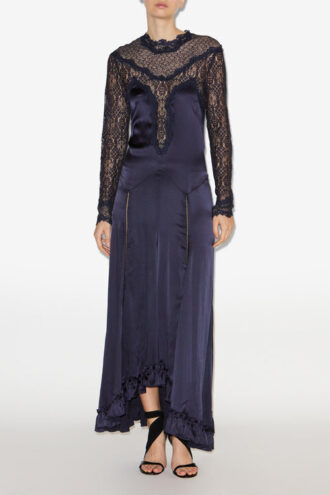 Dolores Langes Kleid aus Satin und Spitze