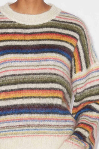 Drussell Gestreifter Pullover aus gebürstetem Mohair