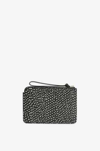 Flache Clutch-Tasche aus bedrucktem Leder