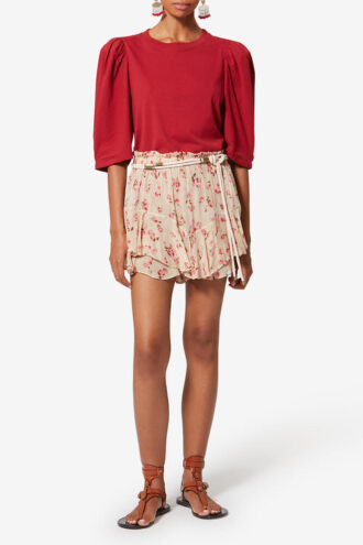 Fließende bedruckte Musselin-Shorts