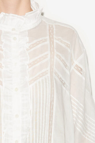 Gaia Bluse aus einfarbigem Baumwollvoile