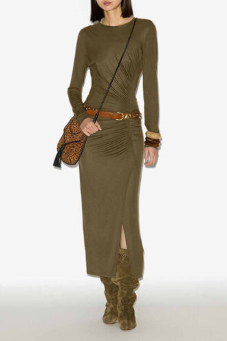 Jelina Langes drapiertes Jerseykleid