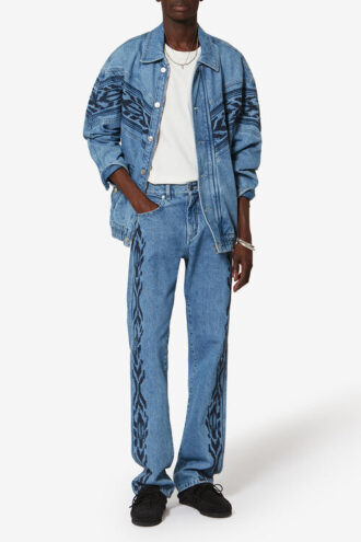 Julian Bestickte Jeansjacke