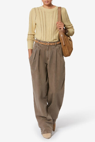 Kalyn-Pullover aus Baumwollmischung mit Lochmuster