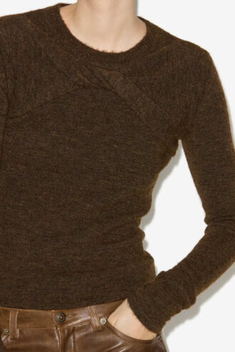 Kern Drapierter Strickpullover