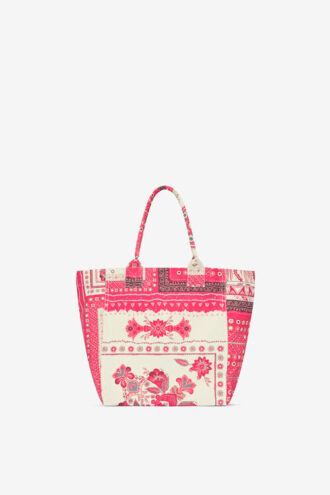 Kleine Yenky-Tasche aus bedruckter Baumwolle mit Logo