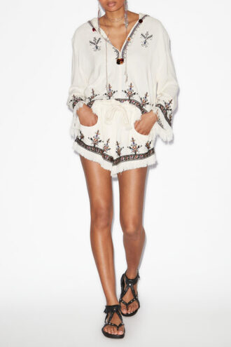 Kriss Bestickte Gazeshorts