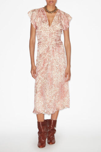Lyndsay Midi-Kleid aus Burnout-Samt