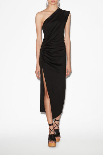 Maude Langes, drapiertes, asymmetrisches Kleid