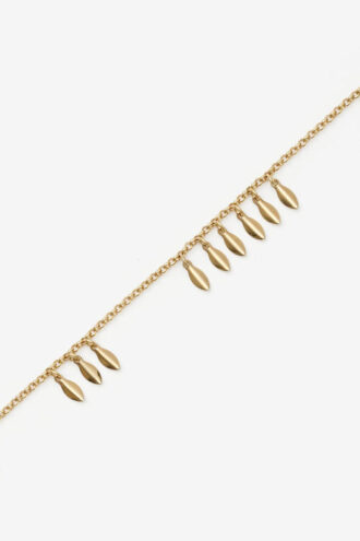 Metall-Choker mit glänzenden Blättern