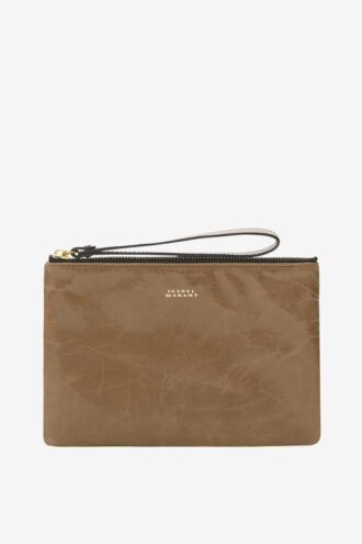 Mino Glänzende Leder-Clutch