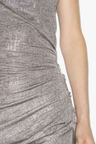 Nadilia Kurzes Metallic-Jerseykleid