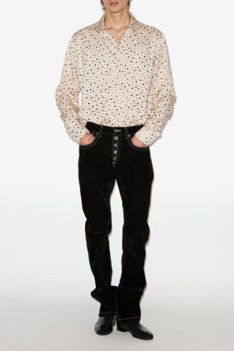 Nathan Fließendes Polka-Dot-Hemd