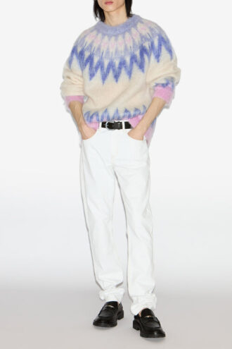Nicolas Mohair-Pullover mit Fair-Isle-Muster