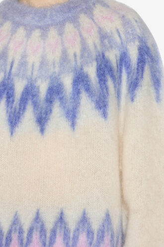 Nicolas Mohair-Pullover mit Fair-Isle-Muster