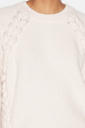 Noelia Pullover aus gerippter und geflochtener Merinowolle