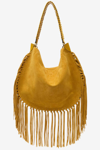 Oskan Hobo Soft Handtasche aus fransigem Kalbswildleder