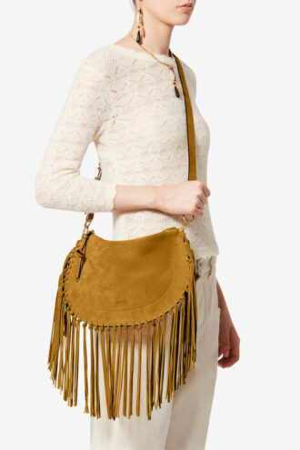 Oskan Hobo Zip Handtasche aus Wildkalbsleder mit Fransen