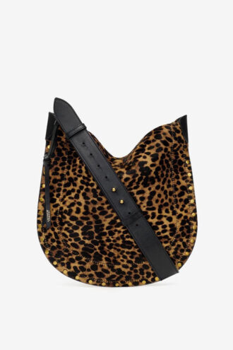 Oskan Soft Bag aus Leder im „Pony”-Stil mit Leopardenmuster