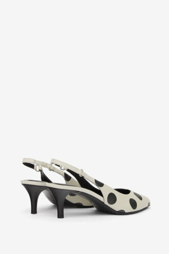 Paldo Leder-Slingbacks mit Polka-Dot-Print