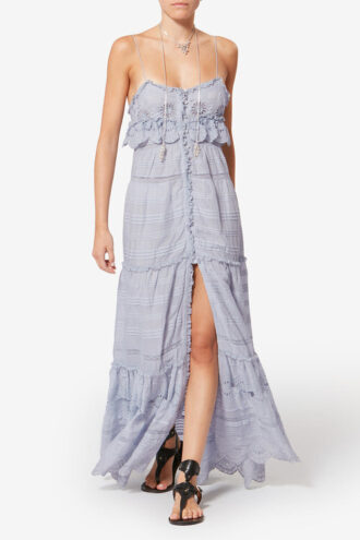 Paule Langes Kleid aus Baumwolle und floraler Spitze