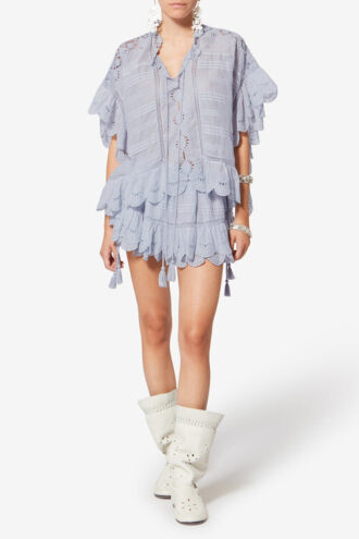 Payton Kaftan-Top aus Baumwolle und floraler Spitze