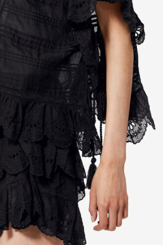 Payton Kaftan-Top aus Baumwolle und floraler Spitze