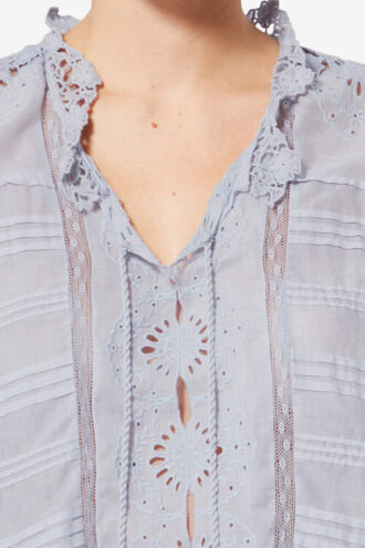 Payton Kaftan-Top aus Baumwolle und floraler Spitze