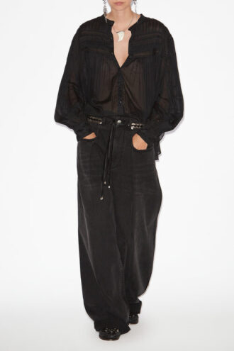 Plalia Bluse aus gerafftem Baumwollvoile