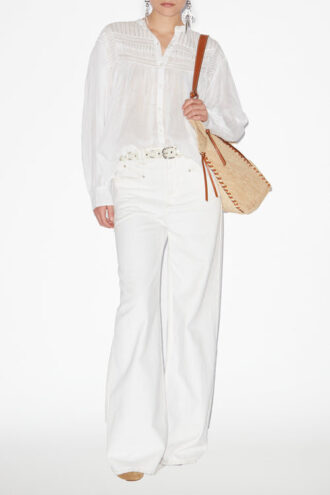 Plalia Bluse aus gerafftem Baumwollvoile