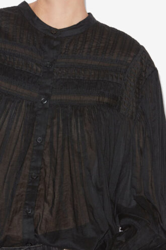 Plalia Bluse aus gerafftem Baumwollvoile