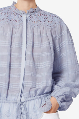 Polly Bluse aus Baumwolle und floraler Spitze
