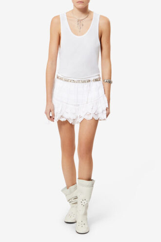 Puria Shorts aus Baumwolle mit Rüschen und floraler Spitze